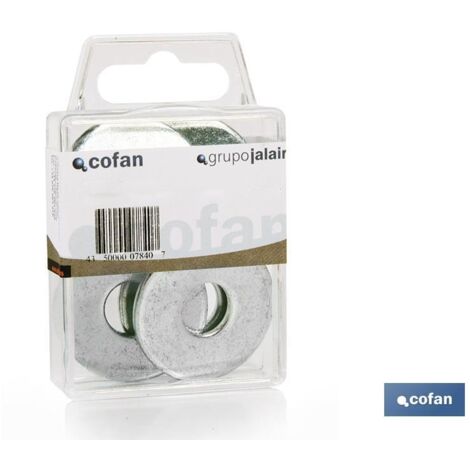 COFAN bl 15 uds. din-9021 m-6 z caja 12 unid. , Arandelas Planas ala ancha DIN 9021 Blíster Estándar.