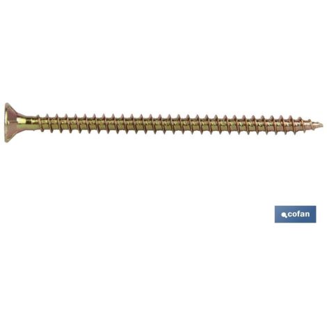TORNILLO DIN-7505A PARA AGLOMERADO (ROSCA MADERA) CABEZA AVELLANADA "PZ" M-6x70