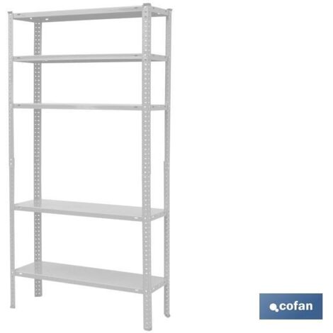 COFAN kit estant. metal c/torn. 5 baldas 180x90x40 blc , Estantería Metálica color Blanco con medidas en 180 cm de alto, 90 cm de ancho con 30 y 40 cm de profundidad. Uso versátil,