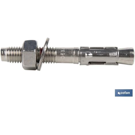 COFAN taco anclaje mtc m 6x120 inox caja 100 unid. , Anclaje MTC estándar para montajes, indicado para placas de hormigón y piedra natural resistente a la compresión. Incluye a