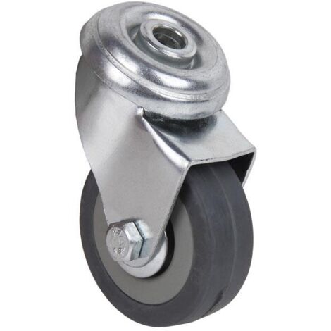 Rueda de goma gris para tornillo pasante de 30 mm hasta 75 mm para pesos desde 25 kg hasta 45 kg COFAN Ø60 x 22 mm