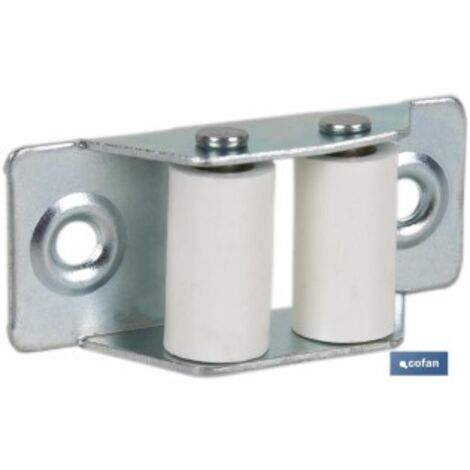 Pack 20 unidades pasacintas metálico con rodillo de nylon 31x65 mm