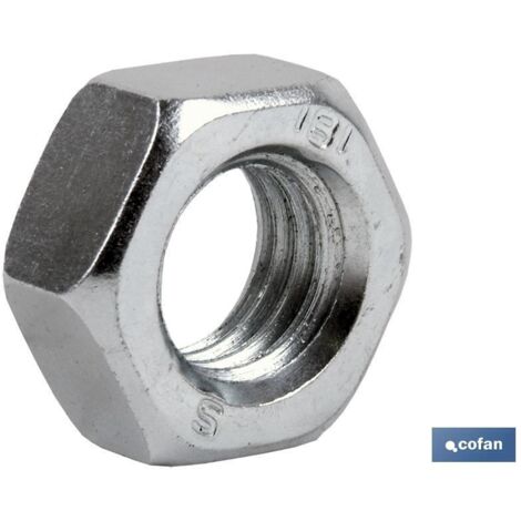 COFAN din-934  c-8  m-7  z   caja 500 unid. , Tuerca hexagonal métrica DIN-934 clase 8 acabado zincado. Medidas desde M-3 hasta M-33.