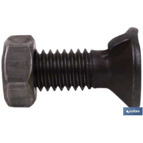 TORNILLO DE ARADO DIN-604 CON TUERCA  C-6.8  M-12X60 PULIDO