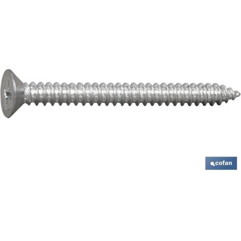 Pack 200 unidades Tornillos Roscachapa DIN-7982 Cabeza Avellanada