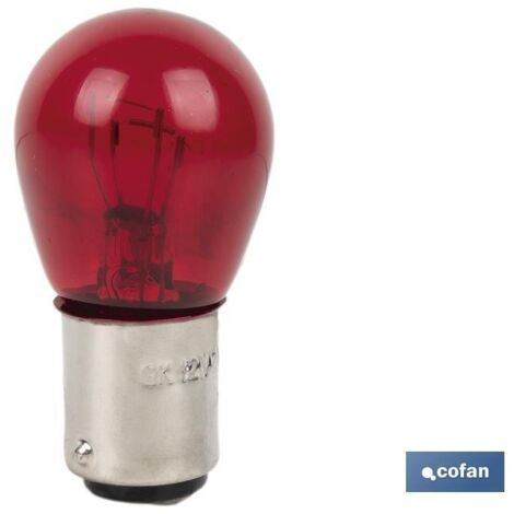 lámpara cofan 2 polos roja centrada p21/5w (bay15d) 12v caja 10 unid.