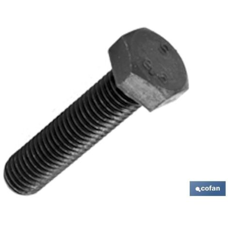 COFAN din-933 c-8.8 m-4 x 20 n   caja 200 unid. , Tornillo cabeza hexagonal DIN-933, rosca total, clase 8.8, acabado negro. Medidas desde M-4 hasta M-30