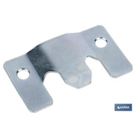 COFAN chapa anclaje zincada 60 x 35 mm   caja 100 unid. , Chapa de anclaje zincada destinada a la unión de 2 partes de mobiliario, como espejos o cualquier mueble suspendido.Para a