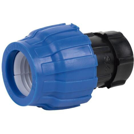 COFAN enlace rosca hembra pp pn16 32 x 3/4 caja 20 unid. , Enlace recto con rosca hembra BSP para tuberías de polietileno (PE).Adecuado para trabajar en sistemas de conducción de