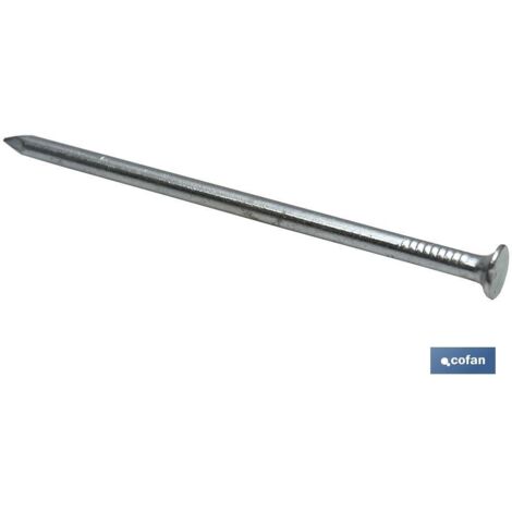 COFAN punta acero c. plana z. 3,4x50mm caja 200 unid. , PUNTA CLAVO ACERO CABEZA PLANA ZINCADO