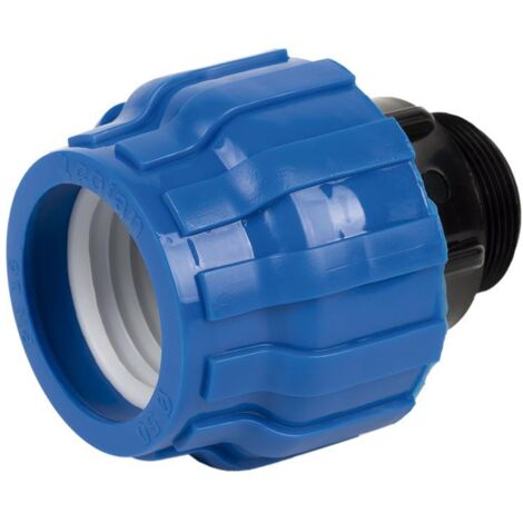COFAN enlace rosca macho pp pn16 75 x 3 caja 3 unid. , Enlace recto con rosca macho BSP para tuberías de polietileno (PE).Adecuado para trabajar en sistemas de conducción de agua