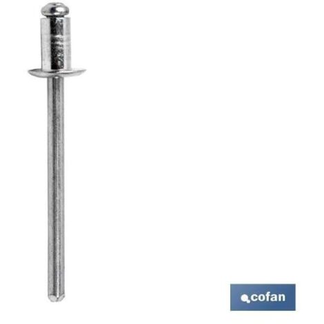 COFAN remache aluminio normal 3.2 x  8 mm   caja 1000 unid. , Este remache está diseñado para unir todo tipo de materiales, así como distintos materiales donde no se requiera un ap
