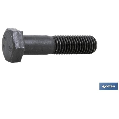 COFAN din-931 c-10.9 m-22 x 120 n   caja 5 unid. , Tornillo cabeza hexagonal DIN-931, 1/2 rosca parcial, clase 10,9, acabado negro. Medidas desde M-6 hasta M-24