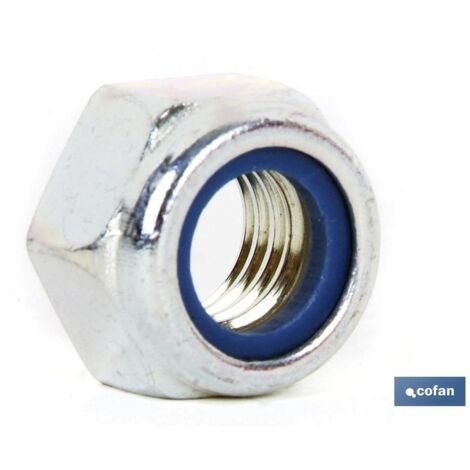 COFAN din-985  c-8  unf/uns 716 z   caja 25 unid. , Tuerca hexagonal SAE autoblocante Métrica DIN-985 clase 8 acabado zincado. Medidas desde 1/4 hasta 1
