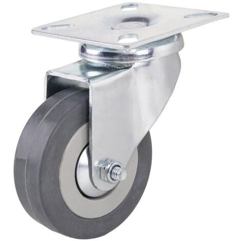 COFAN rueda goma/gris placa ø65x21mm caja 2 unid. , Ruedas de goma gris con placa. Este tipo de ruedas se suelen utilizar para hostelería, mobiliario, expositores, mostradores, d