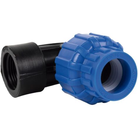 COFAN codo 90° rosca hembra pp pn16 25 x 1   caja 25 unid. , Codo 90° con rosca hembra BSP para tuberías de polietileno (PE).Adecuado para trabajar en sistemas de conducción de agu