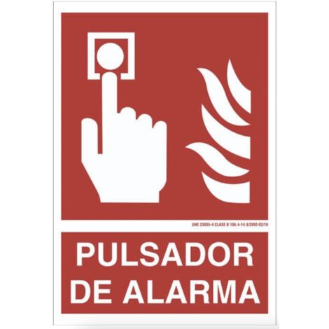 COFAN señal luminiscente 297x210mm. pulsador de alarma , Señal luminiscente de socorro Pulsador de alarma. El diseño de la señal puede variar, pero en ningún caso se variará el sig