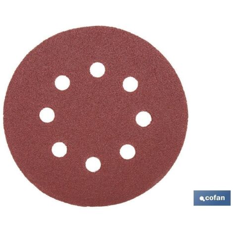 Pack 5 unidades hoja de lijado lijadora orbital 8 agujeros Ø125 mm G 80 (1/5)