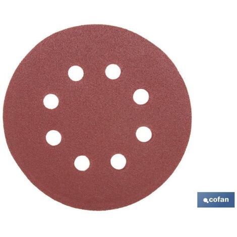 Pack 5 unidades hoja de lijado lijadora orbital 8 agujeros Ø125 mm G 120