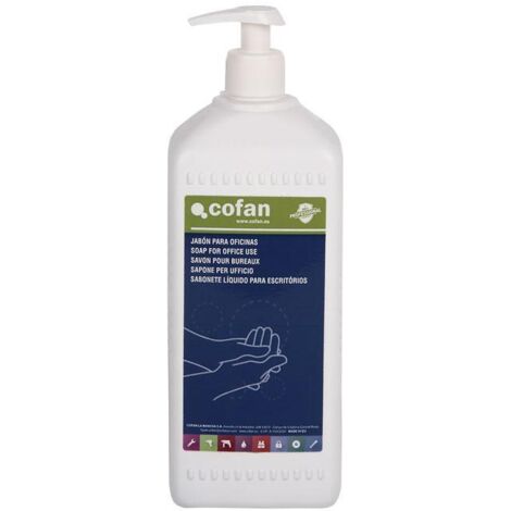 COFAN jabón para oficinas 1 l , Detergente líquido cremoso perlado que garantiza, gracias a las propiedades calmantes, una epidermis delicada. Ideal para oficinas, restaurantes y b