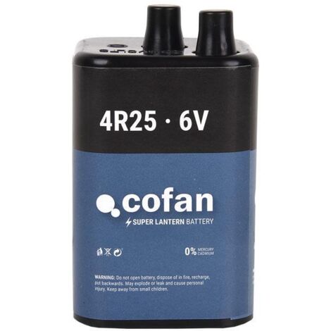 COFAN batería 4r25 6 voltios venta unitaria , Batería especial universal para lámparas de Señalización intermitentes.