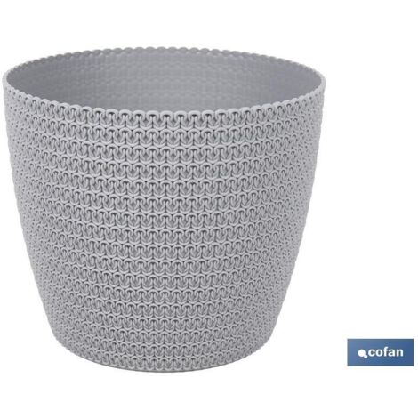 maceta o macetero trenzada color gris claro pp ø 141 x 119 mm 1,25 l caja 10 unid. (1/5)