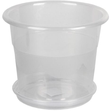 maceta orquidea transparente19x16.5+ plato 16cm caja 12 unid.