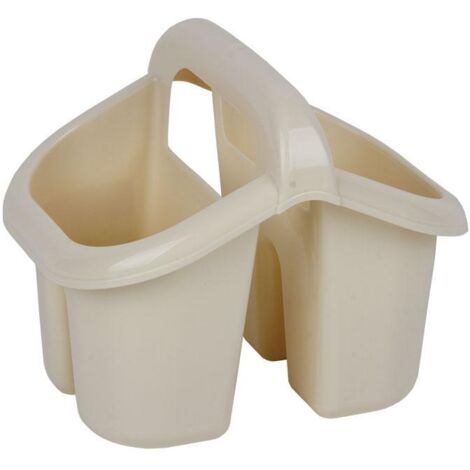 ESCURRECUBIERTOS  CON ASA BEIGE 19.5X15.5X16cm