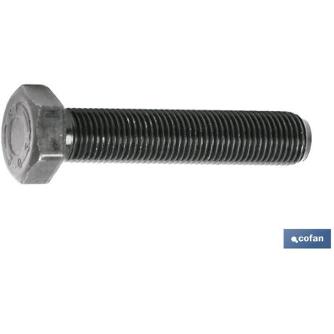 TORNILLO CABEZA HEXAGONAL PASO FINO DIN-961, ROSCA TOTAL ACABADO NEGRO C-8.8 M-12/150 X 45 N