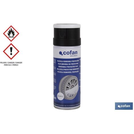 COFAN pelicula removible protección blanco brillo 400 ml , Película removible ideal para cambiar el tono de cualquier objeto con la opción de retirar, posteriormente, la película d