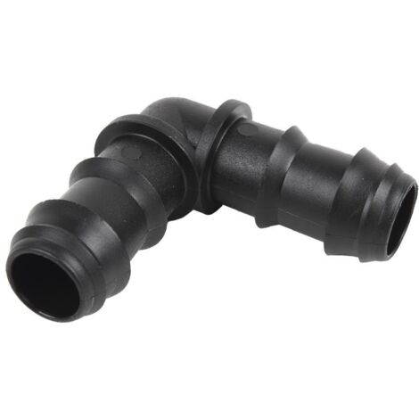 COFAN conexión codo 90º ø16mm caja 100 unid. , Conector en Codo para riego por goteo ideal para agricultura y jardinería. Su diseño estriado permite su fácil montaje, sin necesid