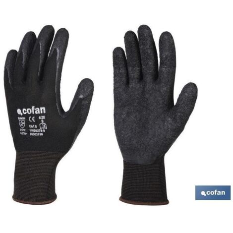 Guantes de protección cofan t-10 poliéster látex 12 piezas