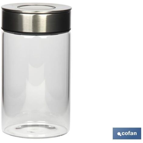 Frasco borosilicato y acero 1000 ml con tapa hermética
