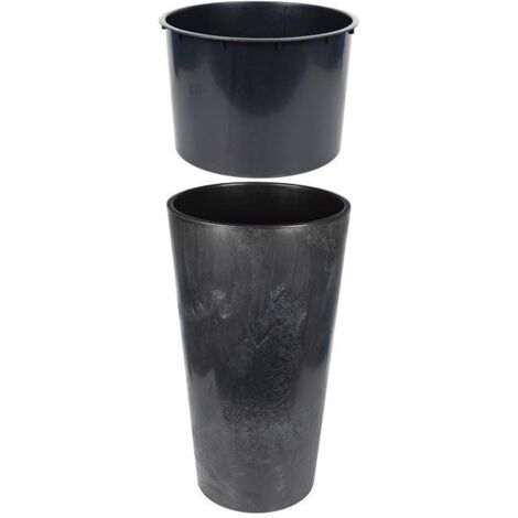 macetero 2 en 1 forma conica con depósito color negro pp ø 255 x 466 mm 9,5 l caja 5 unid. (1/5)