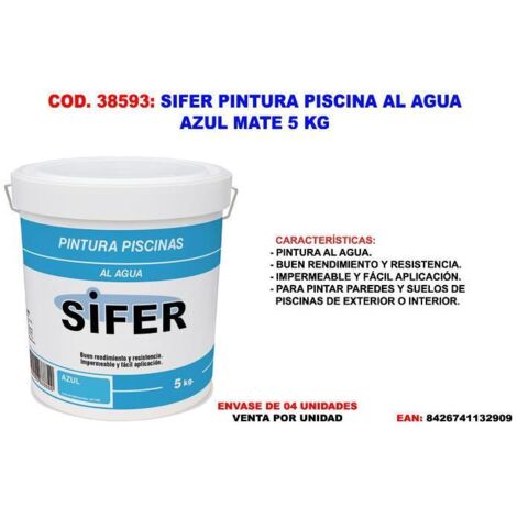 Pintura para piscina al agua azul mate 5 kg