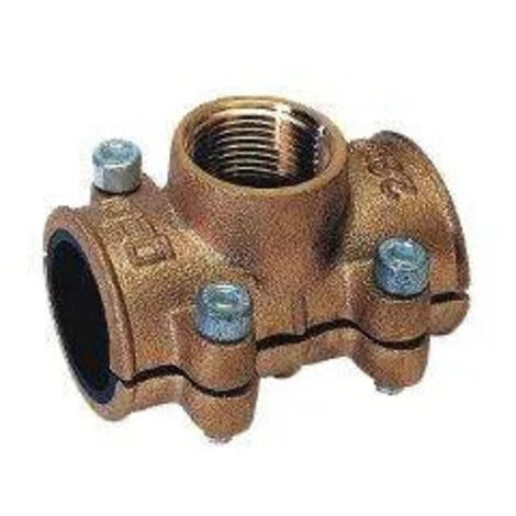 Collarín de derivación de latón con rosca hembra 15x21 (1/2") para tubo de cobre de 22 mm