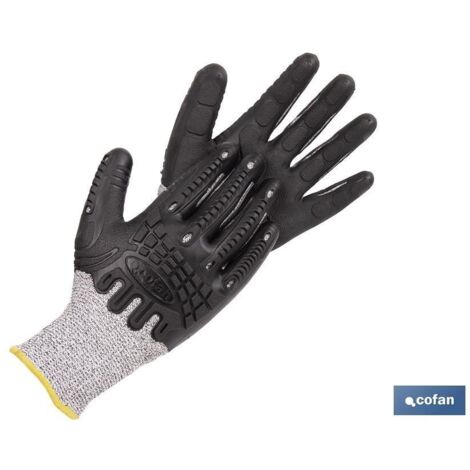 Guante anticorte y antiimpacto TPE, protección 360°, talla T-8, peso 13 g.