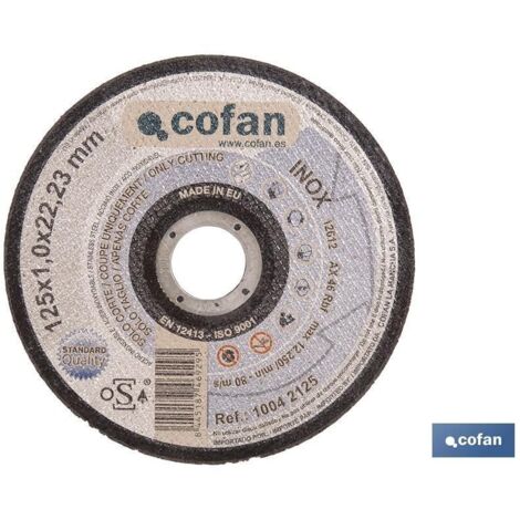 Disco de corte 125mm para metal, grosor 1mm, certificado según norma ISO 9001. (1/5)