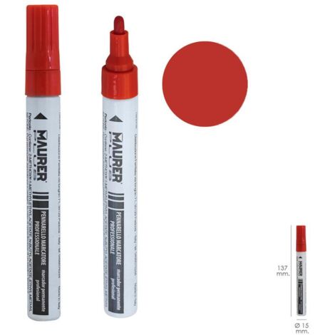 MAURER rotulador marcador obra profesional pintura permanente rojo (1/4)