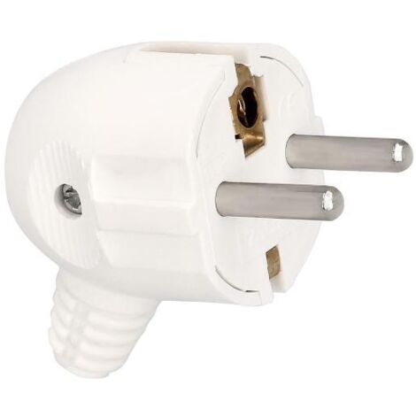 Clavija / Enchufe Salida Lateral 16 A. 250 V. Blanca (1/2)