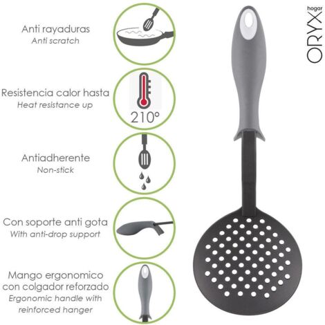 Espumadera Cocina Nylon Con Mango Antigotas Engomado 35 x 11,7 cm. (1/5)