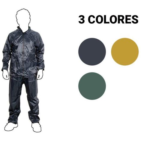 Traje de agua azul marino 100% impermeable, triple capa, talla L, poliéster/PVC