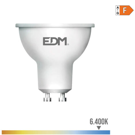 Bombilla dicroica led gu10 8w 600lm 6400k luz fria 120° ø5x5.5cm EDM (1/3)
