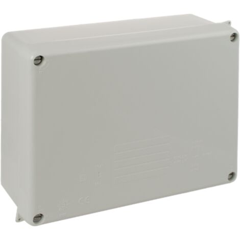 Caja estanca rectangular de conexión sin conos IP65/IK08 220x170x80mm/230x180x88mm con tapa de cierre con tornillos color gris S