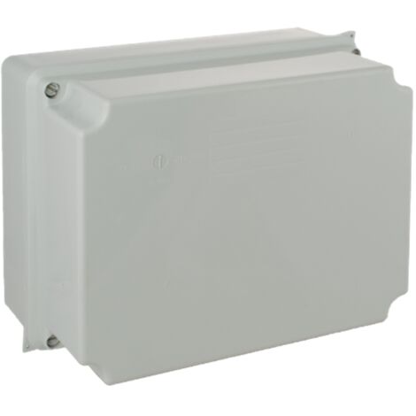 Caja estanca rectangular de conexión sin conos IP65/IK08 220x170x140mm/230x180x150mm con tapa de cierre con tornillos color gris