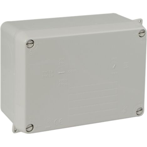 Caja estanca rectangular de conexión sin conos IP65/IK08 153x110x65mm/160x120x71mm con tapa de cierre con tornillos color gris S
