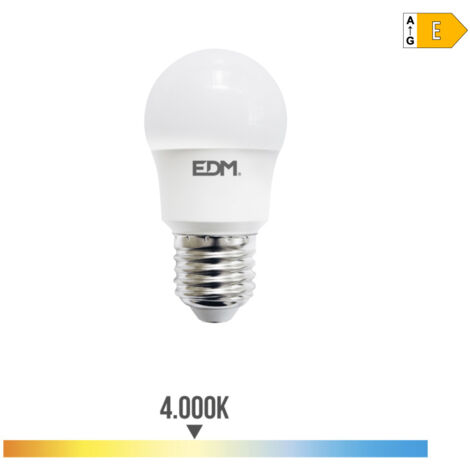 Bombilla LED EDM Esférica E27 8,5W 950lm 4000K Luz Día Ø4,5x8,6cm (1/2)