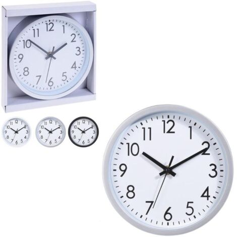 RELOJ DE PARED REDONDO COLORES SURTIDOS CON FONDO BLANCO Ø20x3,8cm