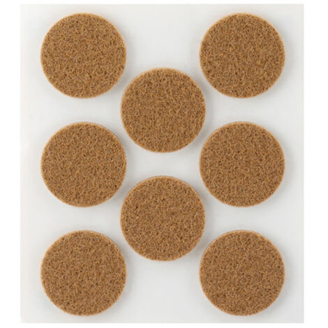 Fieltro Troquelado Circular Lana Acrílica Ø27x3mm Marrón Adhesivo Pack8 Plasfix Inofix