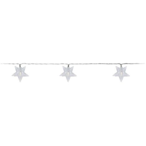 Guirnalda a Pilas Fija 10 LEDs con Estrellas Luz Blanco Frío 1,3m (1/3)